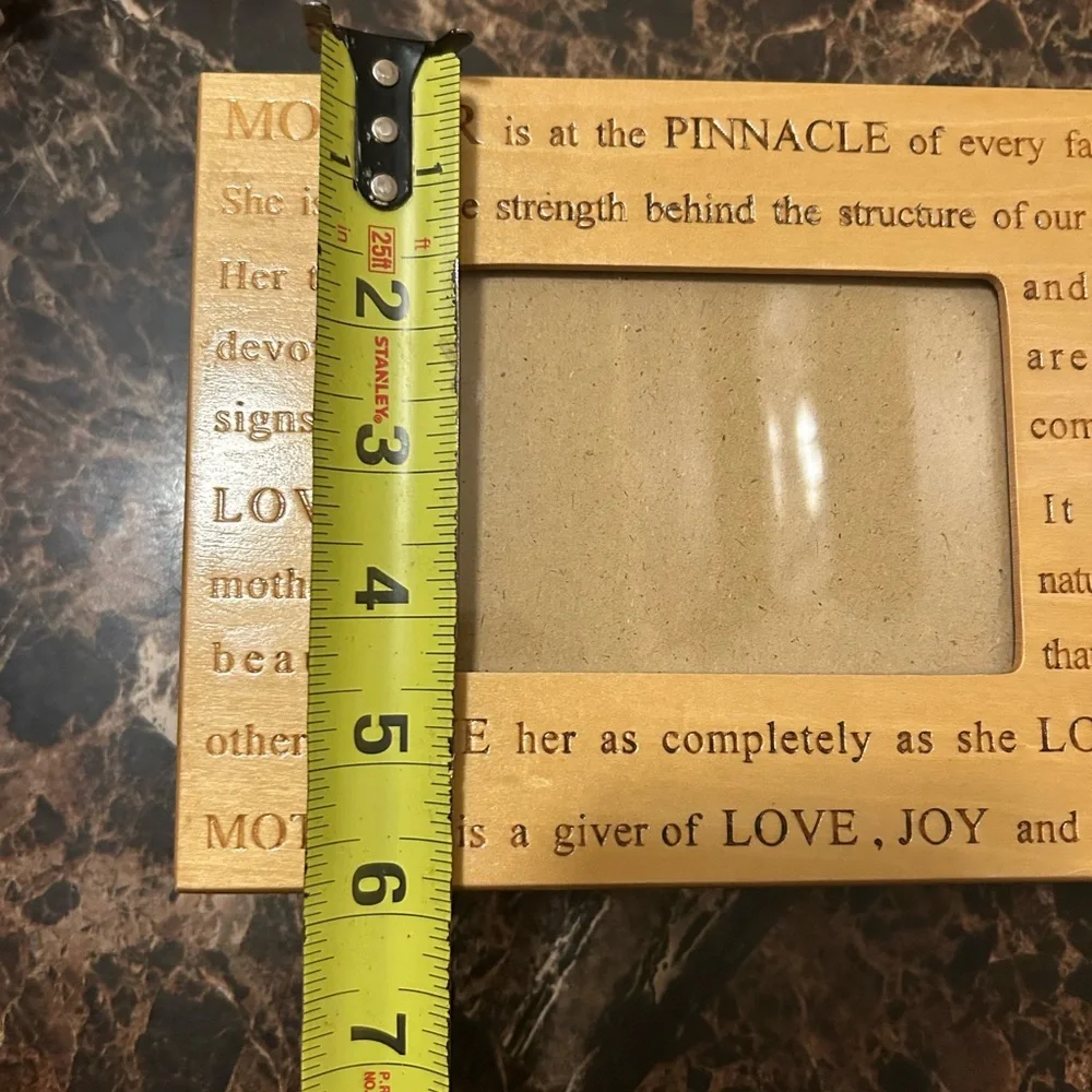 Engraved wooden picture frame,  Jewelry box combo with  Mother themed text